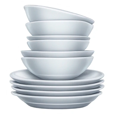 clean stack of dishes with bubbles sticker