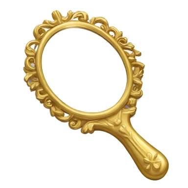 Beautiful gold hand mirror sticker
