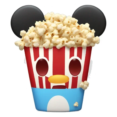 Cute micky mouse with popcorn on top of its head sticker