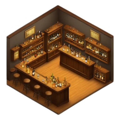 Whiskey bar isometric sticker