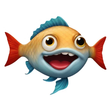 Fish with big red lips and long eyelashes sticker