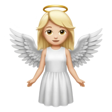 Créé un emojis avec une tenue complète d'ange blanc et des ailes noir de demon sticker