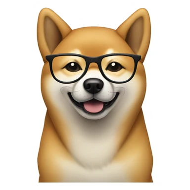 shiba inu wearing glasses sticker