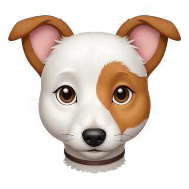 a fully white jack russell the size of a kelpie with light brown ears and a light brown patch on one eye sticker