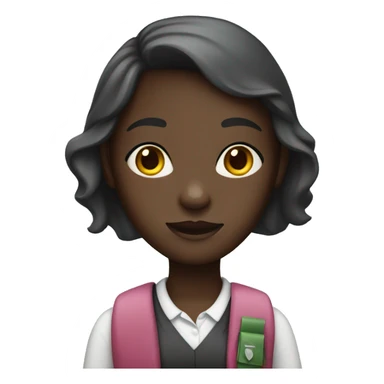 school girl with dark skin sticker