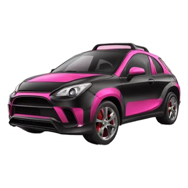 Una auto da super baddie nera con le fiamme rosa e la musica forte e veloce e sportiva e demure sticker