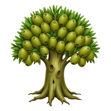 Árbol de aceitunas con ramas de olivo sticker