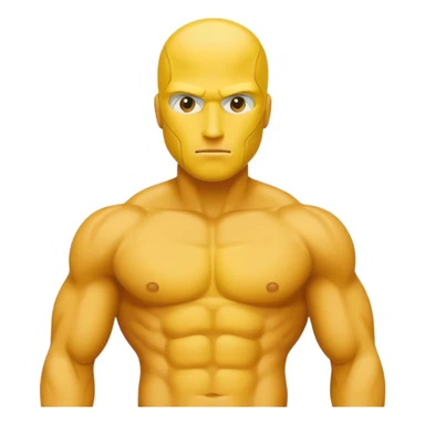 6 pack abs yellow guy no face sticker