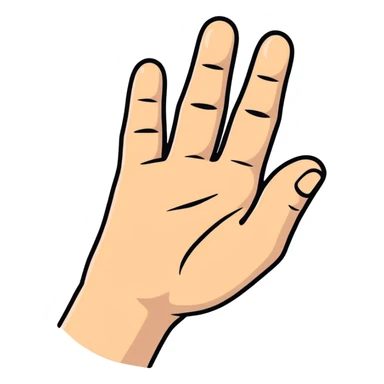 Cartoon hand making pinched fingers gesture sticker