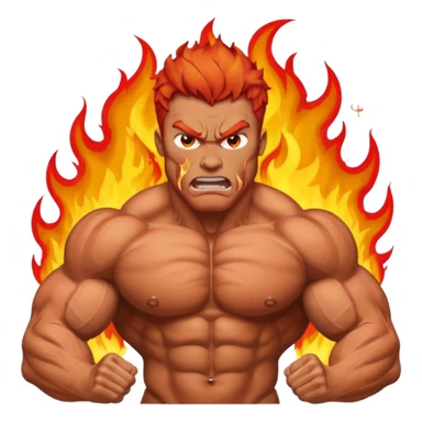 burning angry bodybuilder red haired man sticker