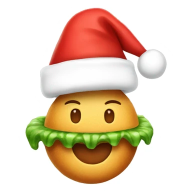 food with santa hat on top sticker