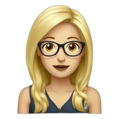 blonde european women with glasses sticker