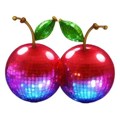 2 Disco ball cherries connected sticker
