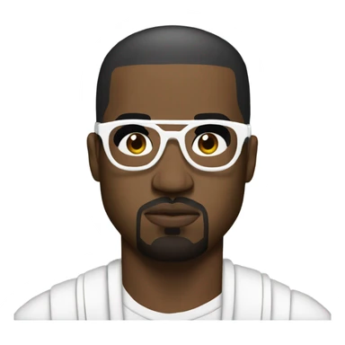 Kanye west wearing white glasses with slits in them sticker