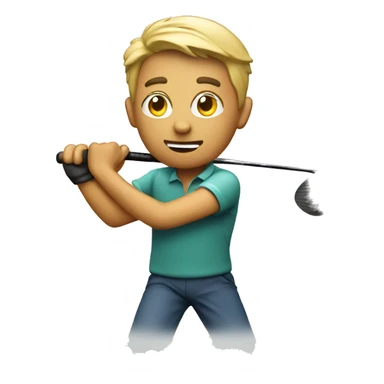 Golfer throwing club sticker