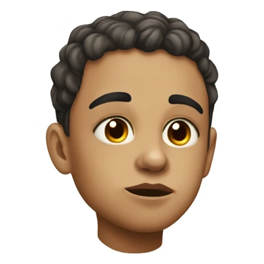 contemplative portrait of a boy with makeup  sticker