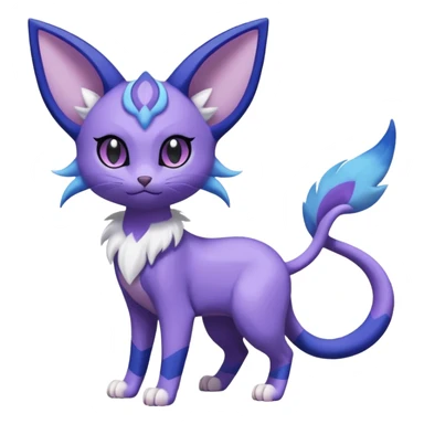 Espeon-Purrloin-Meowstic-Fakémon-hybrid-creature (full body)  sticker