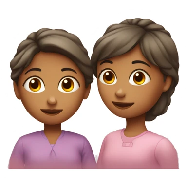 two little girls with mother sticker