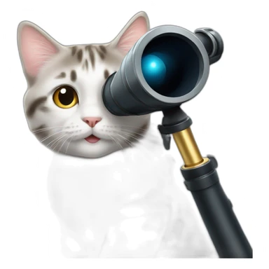 CAT WITH TELESCOPE sticker