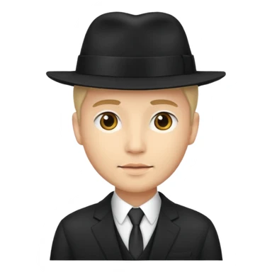 new yorker with hat and suit, black, light skin guy sticker