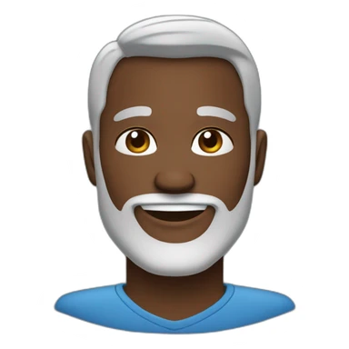 Personal coach with gray and white beard, earrings, beautiful smile, oval face and part on the right side, dark skin color, thick build sticker
