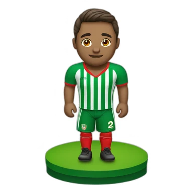 Jugador de fútbol camiseta verde con rayas roja sticker