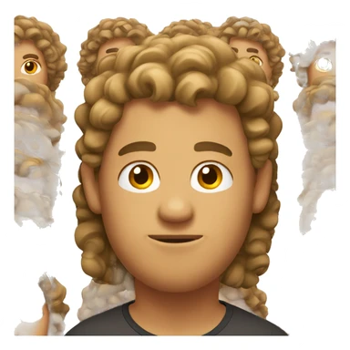 fat tan guy with curls sticker