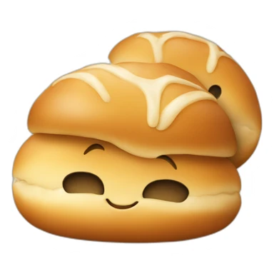 two breakfast buns hanging out and cuddling sticker