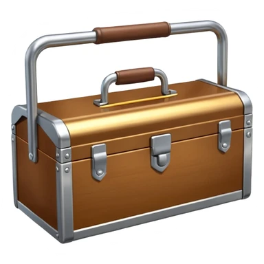 3D Brown golden wood toolbox sticker