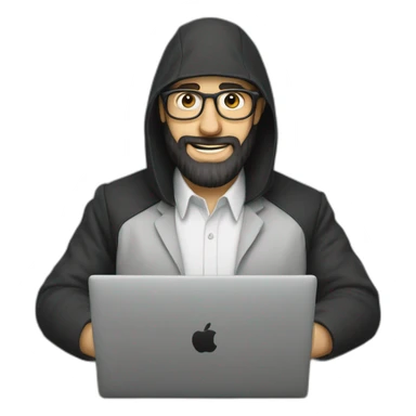 Hassid with payoth tech nerd with a computer sticker