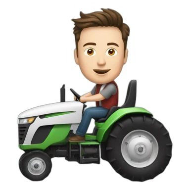 elon musk driving a tractor sticker