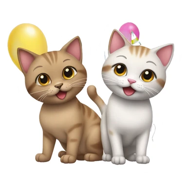 2 cute singapura cats at a birthday party sticker