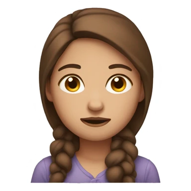 sleep girl brown hair  sticker