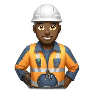 electrician with power sticker