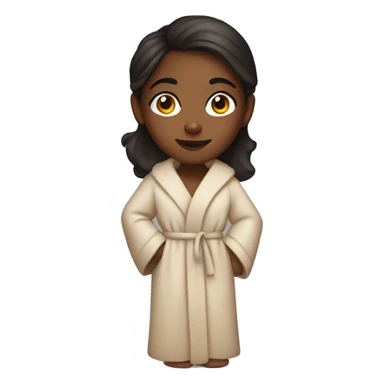 brown skin girl in a robe sticker