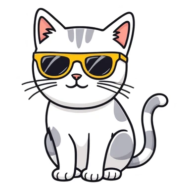 Cat with sunglasses sticker
