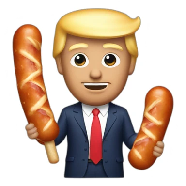 donald trump holding a saussage sticker