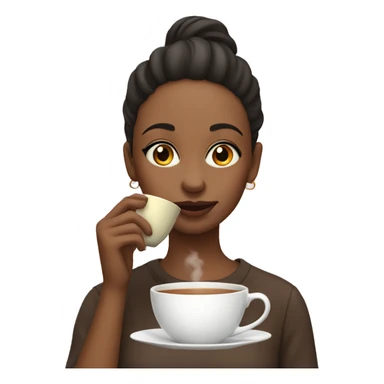 Girl sipping tea sticker