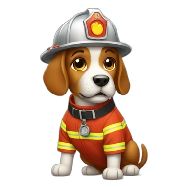A dog as a fireman sticker