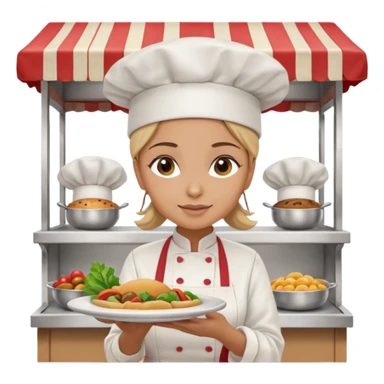 woman food stall sticker