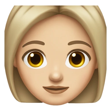 White girl with long voluminous brown hair with curtain bangs hazel eyes sticker