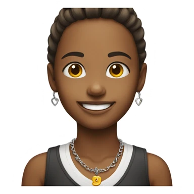 smiling girl with necklace sticker