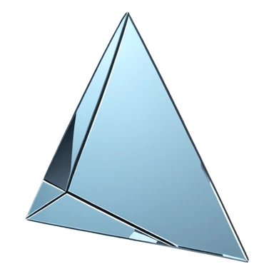 broken mirror shard emoji, sharp chrome edges, high contrast reflections, futuristic minimal 3D style, isolated on white sticker
