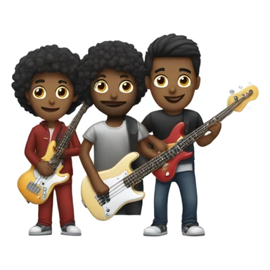 three person band: bass, guitar, and drums sticker