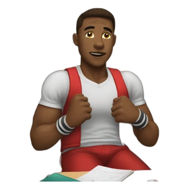 boxer who hits his school exams sticker