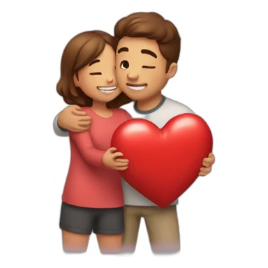 Hug with red heart besties sticker