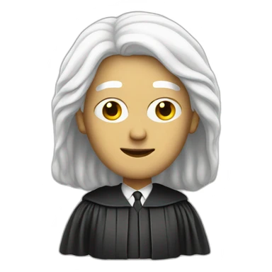 judge with white long wig sticker