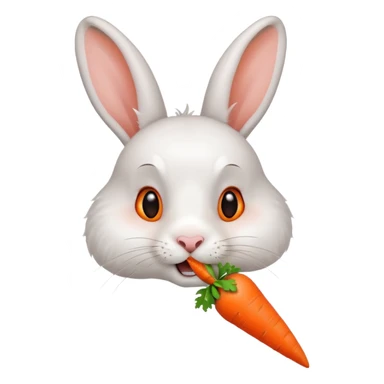 A rabbit nibbling on a carrot, surprised by the flavor, portrait, bust up sticker