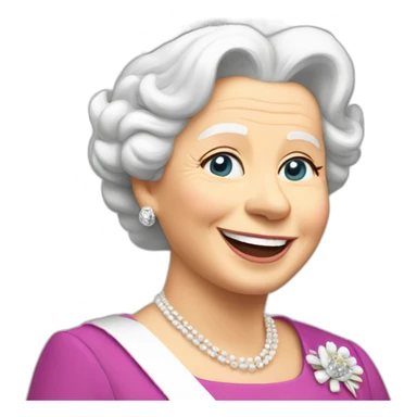 Queen Elizabeth II waving sticker
