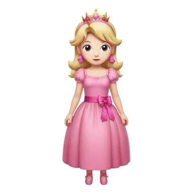 Princess peach full body with a pink ribbon tied to her hair sticker